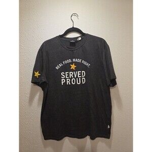 Carl's Jr. Employee Uniform T-Shirt Men's Sz Large Real Food Served Proud Tee